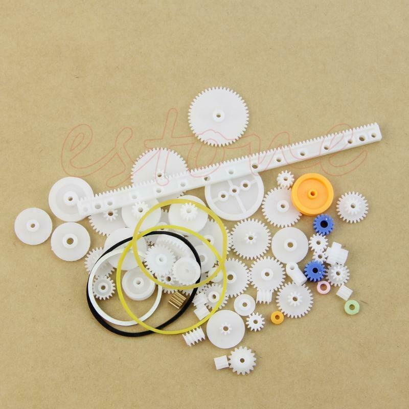 New 60pcs Type Plastic Shaft Single Double Reduction Crown Worm Gears DIY Robot