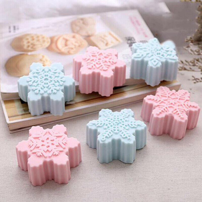 Snowflake Shape Soap Silicone Mold Christmas Aroma Gypsum Plaster Crafts .l8