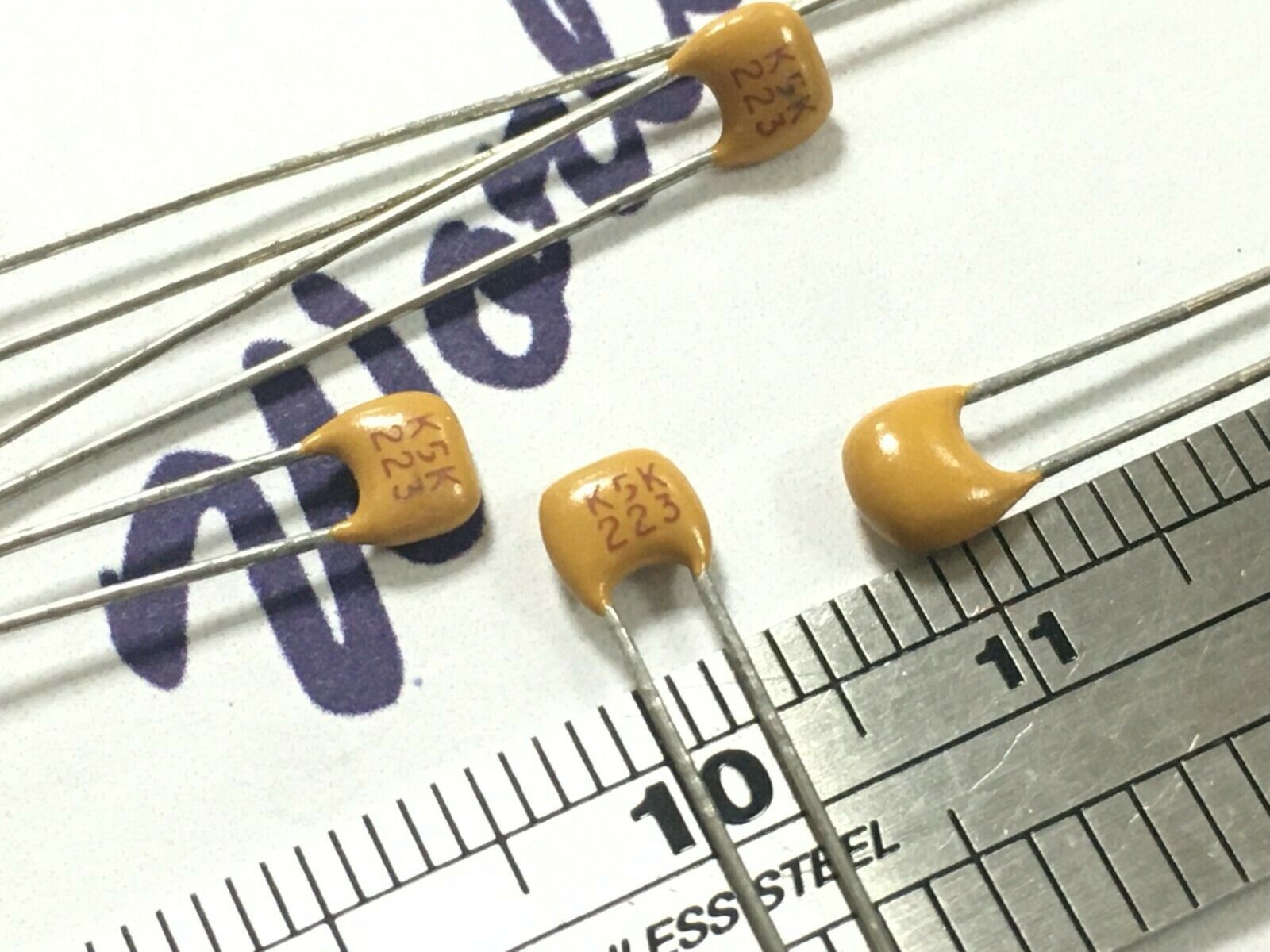 50pcs - KEMET K5K223 0.022uF (22nF) Ceramic Capacitor NOS