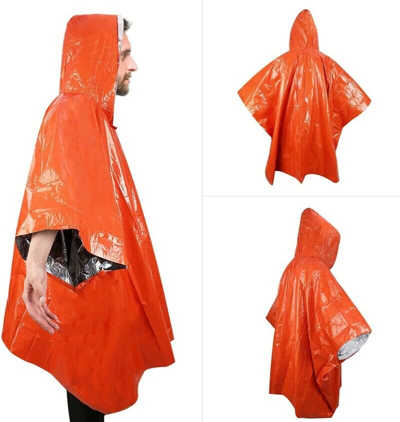Emergency Survival Sleeping Bag and Poncho, Waterproof  Thermal Blanket for Z5B8