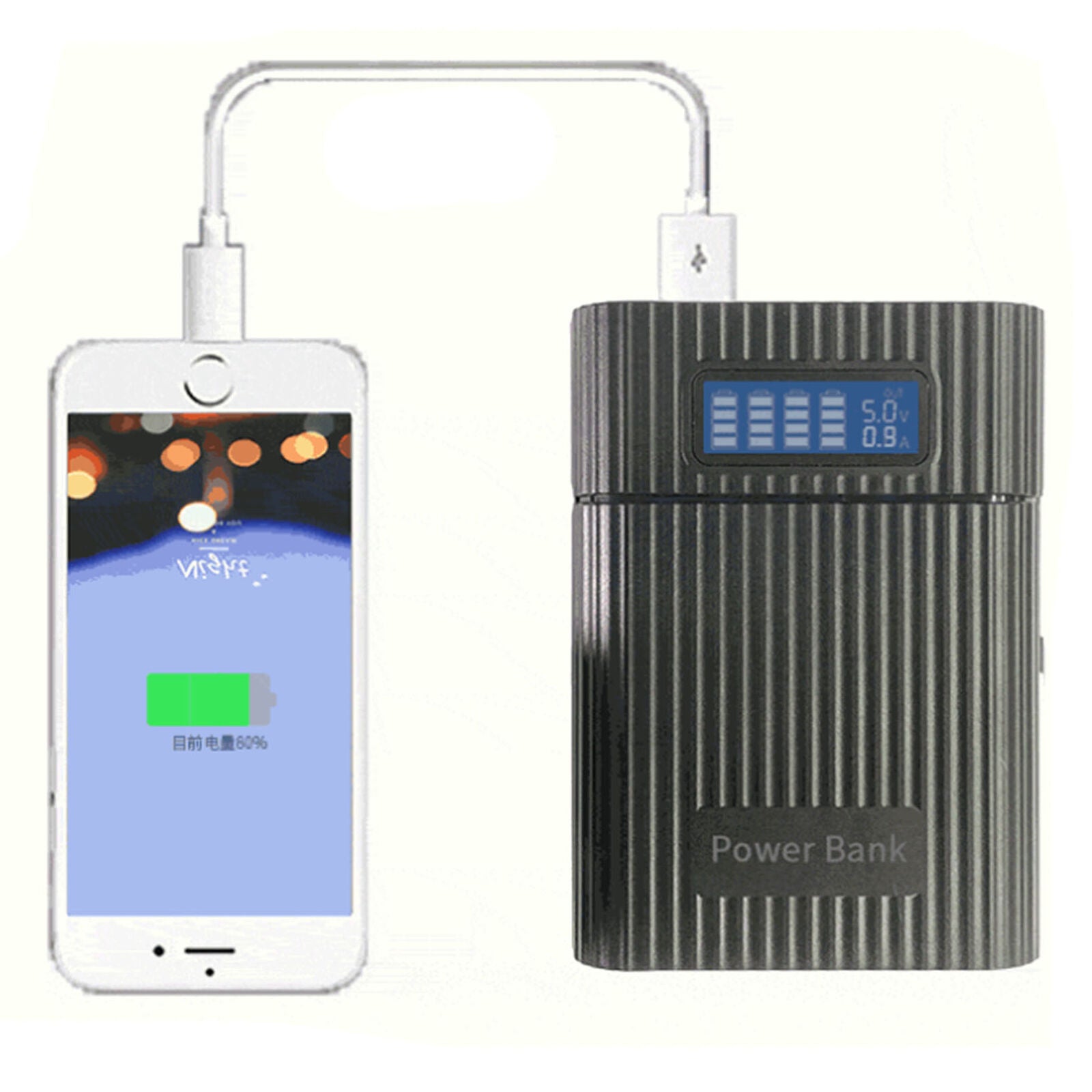 4 Slots Digital Display Mobile Power Fast Charge USB   Battery Charger