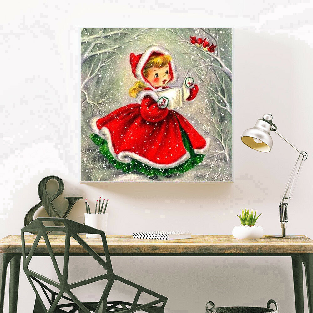Little Girl 5D DIY Full Round Drill Diamond Picture Rhinestone Cross Stitch @