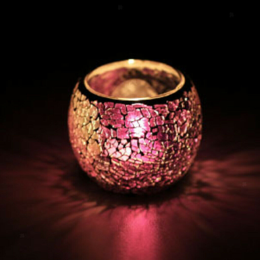 Wedding Festive Parties Events Decor Mosaic Glass Mood Light Candle Holder