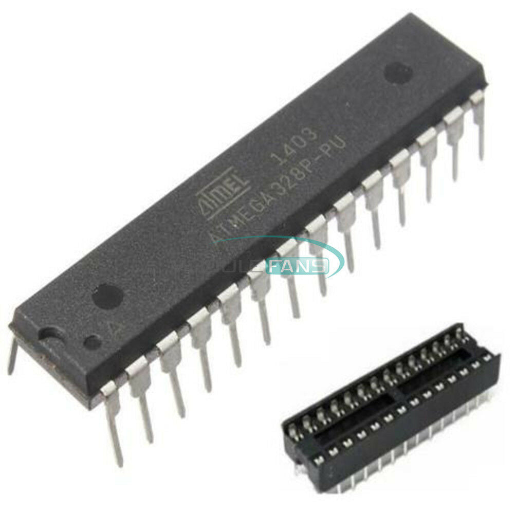 ATmega328P-PU with Arduino UNO Bootloader ATMEL DIP28 + DIP SOCKET