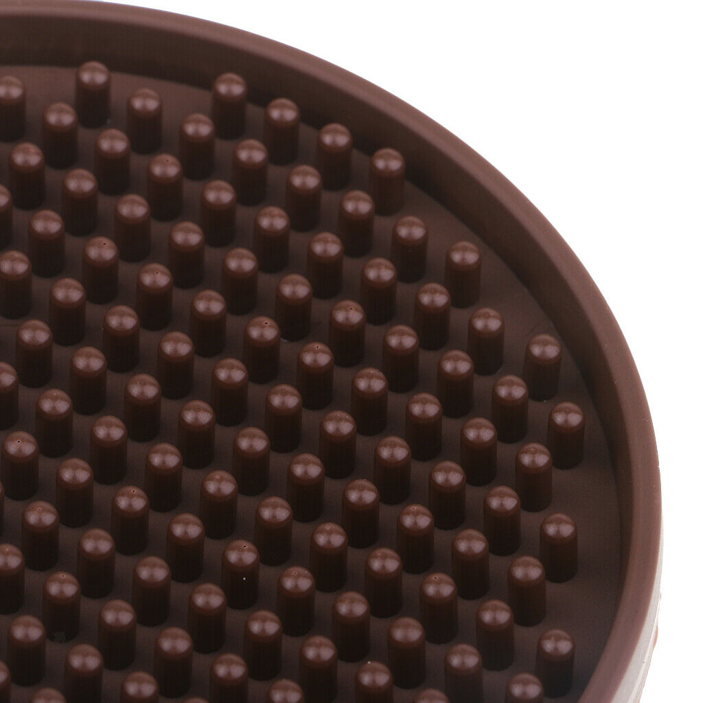 2pcs 4'' Round Drink Coasters Rubber Drinks Cup Glasses Placemat Brown