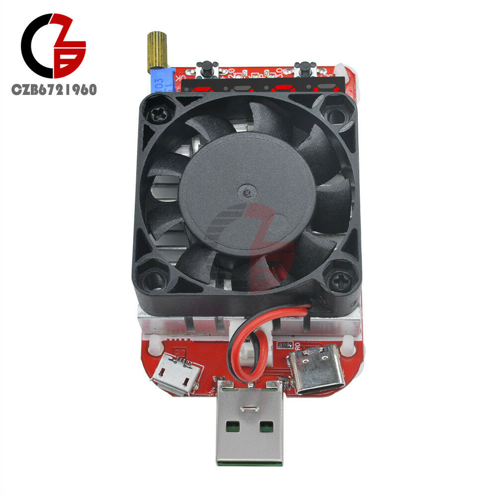 25W QC3.0 LED Display USB Intelligent Electronic Load Thermostatic fan Tester