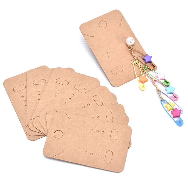 100x  Earrings Necklace Holder Display Cards Jewelry Display Kraft Cards LabBDA