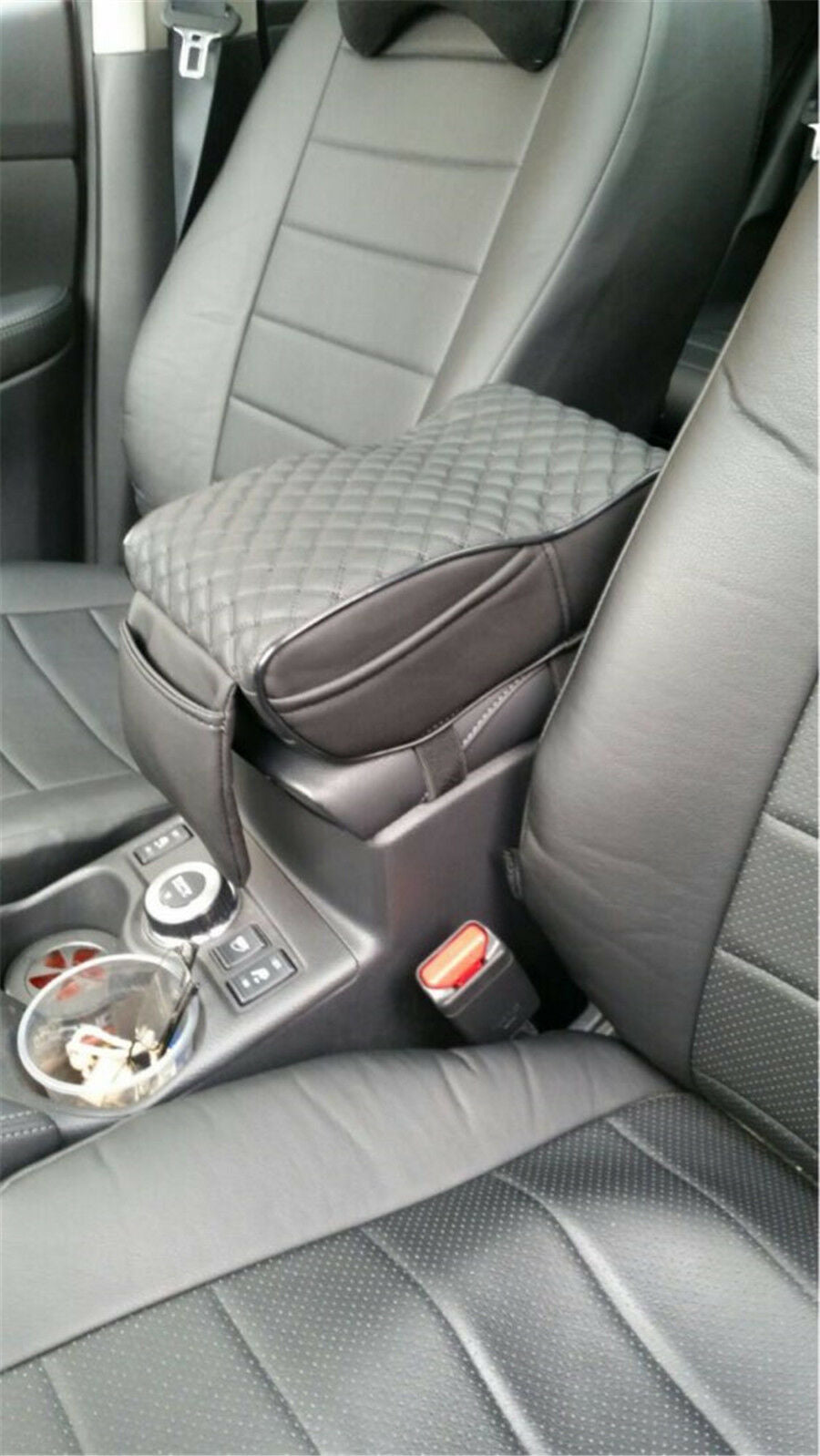 Universal Car Armrest Box Mats Black plaid Armrest Box Pad Armrest Armrest pad