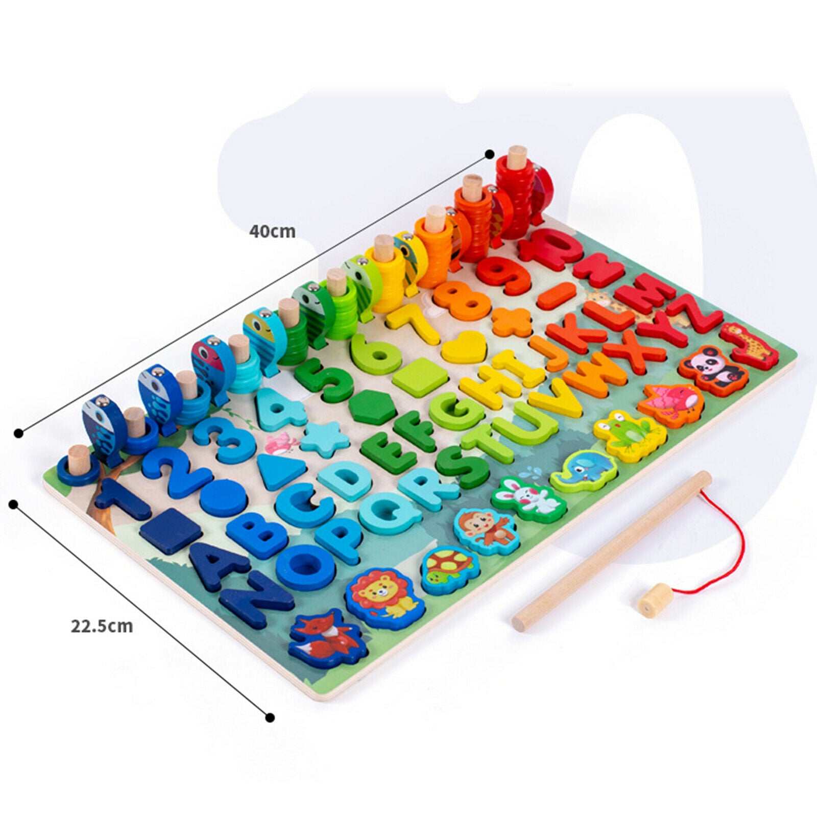 Wooden Alphabet Number Shape Puzzles Board Toddler Preschool Learning Toys