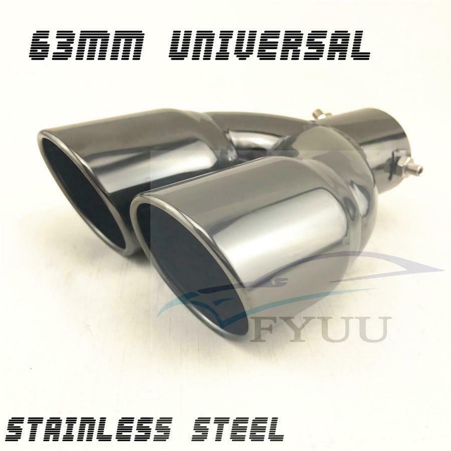 Titan Stainless Steel Round Dual Exhaust Tip 2.5" Inlet Angled Muffler Tail Pipe