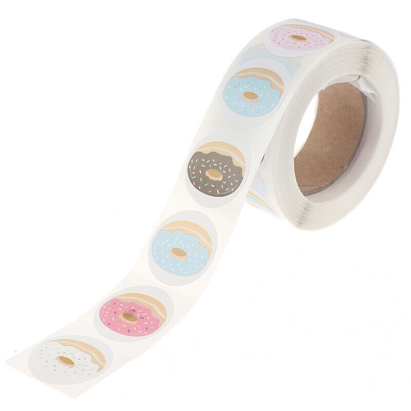 500pcs Doughnut Stickers 8 Designs Delicious Cake Bread Baking Labels Sti.l8