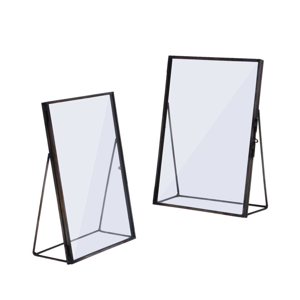 2x Black Plated Bronze Frame And Glass Facade Picture Frame Decorative Frame