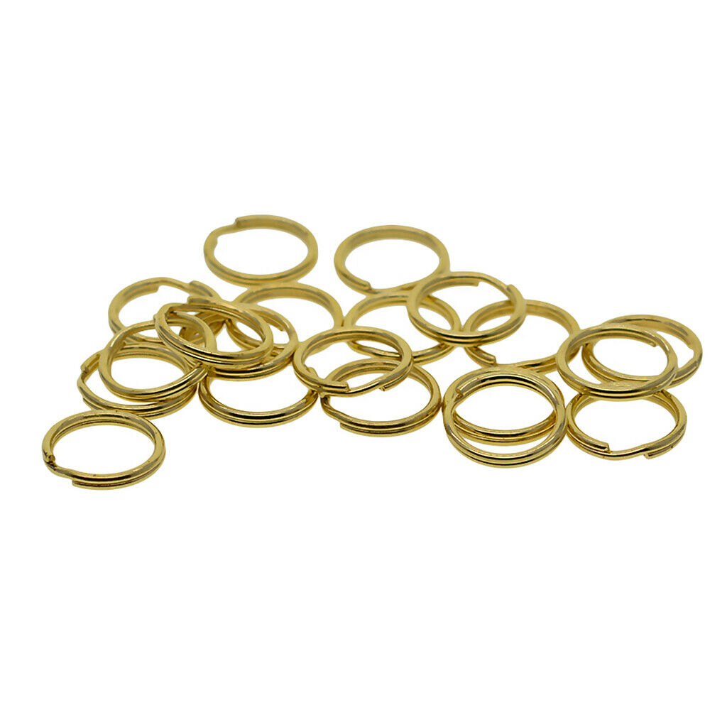 20pcs Brass Split Key Rings Keys Chain Bag Charms Clasp Loop Findings 15 mm