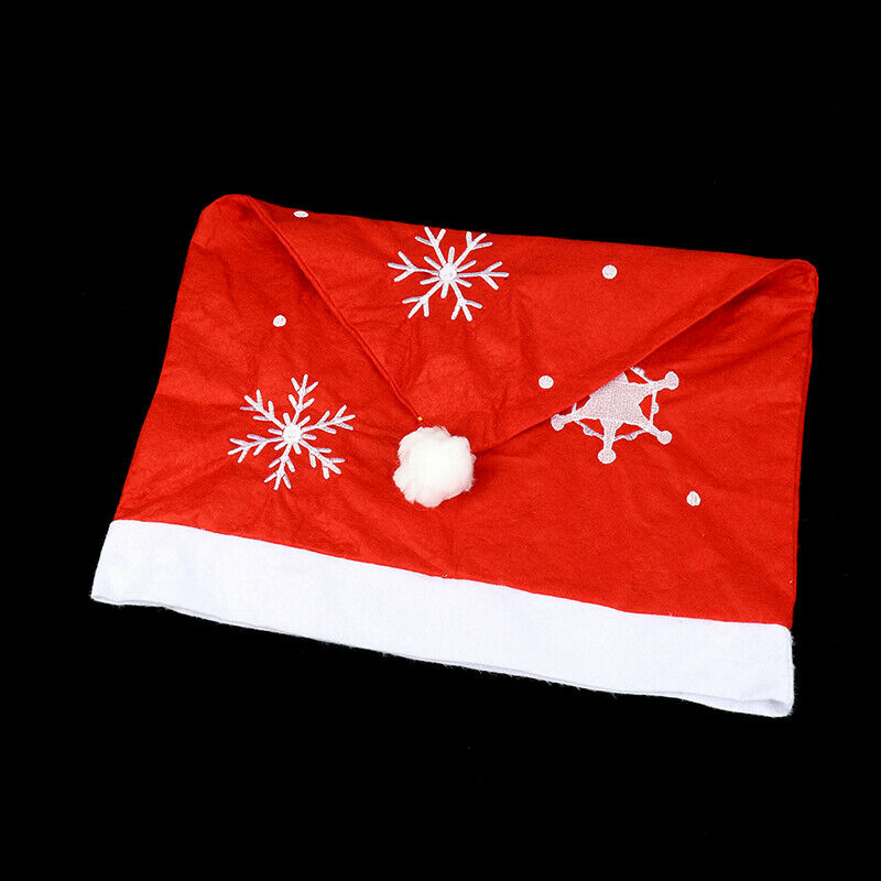 Red Santa Claus Cap Chair Back Cover Christmas Dinner Table Party Xmas Decor SJ