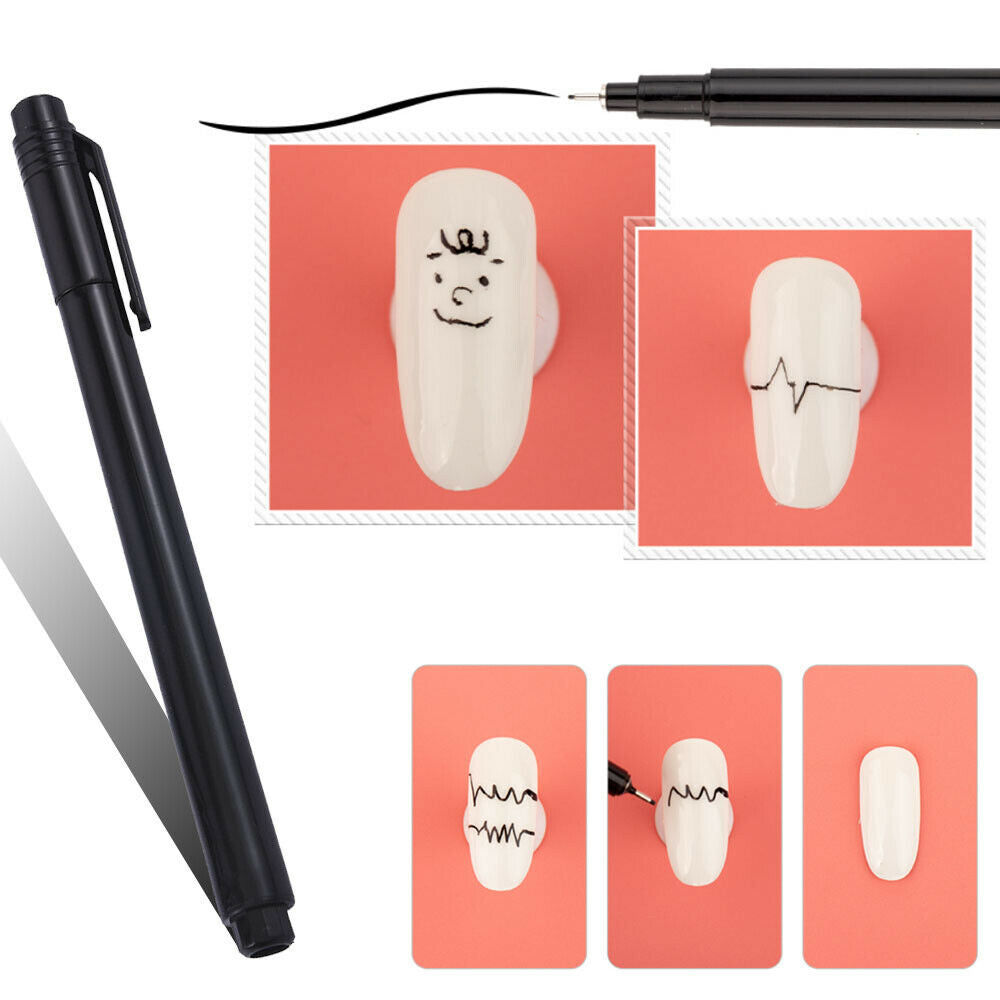 1PC Nail Art Graffiti Pen Waterproof Painting Drawing Liner Brush DIY Flower