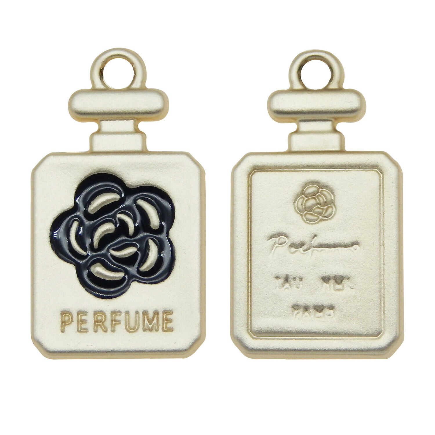 10PCS Golden Perfume Bottle Bracelet Charm Alloy Pendant Jewelry Making 12*22mm