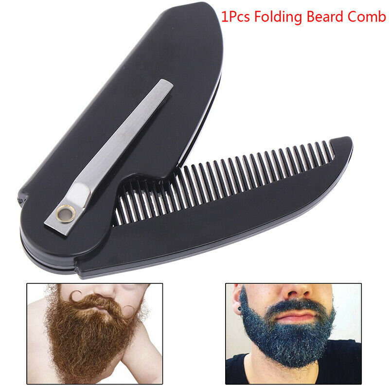 1Pc Portable Foldable Pocket Clip Hair Mustache Folding Beard Comb Styling  Qx