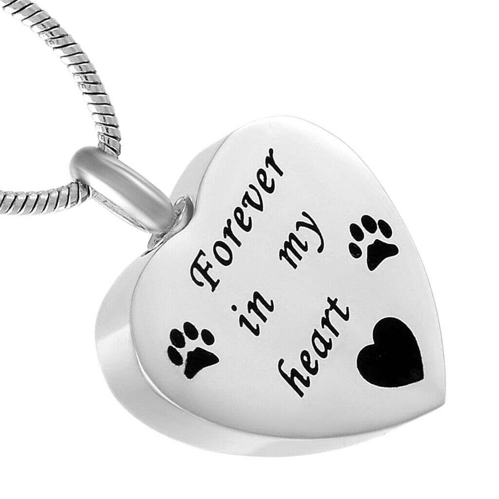 Stainless Steel Heart Cremation Urn Ash Necklace - Forever ion My Heart
