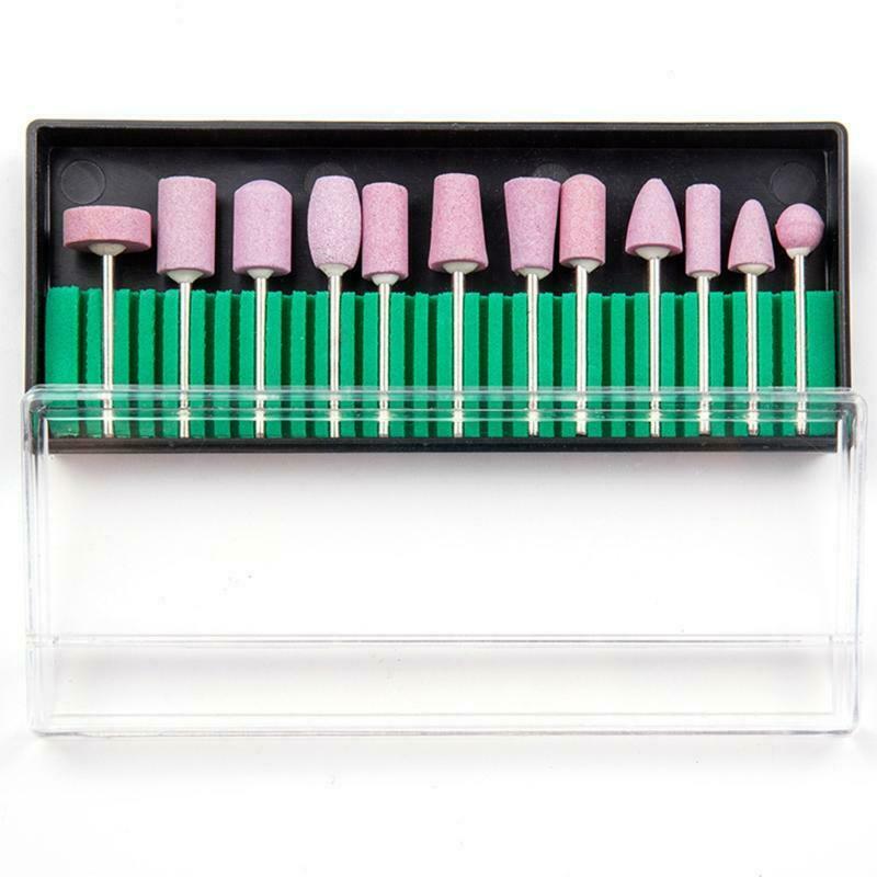Quartz Milling Head Replacement Electric Grinding Cutters Nail Art with BOX