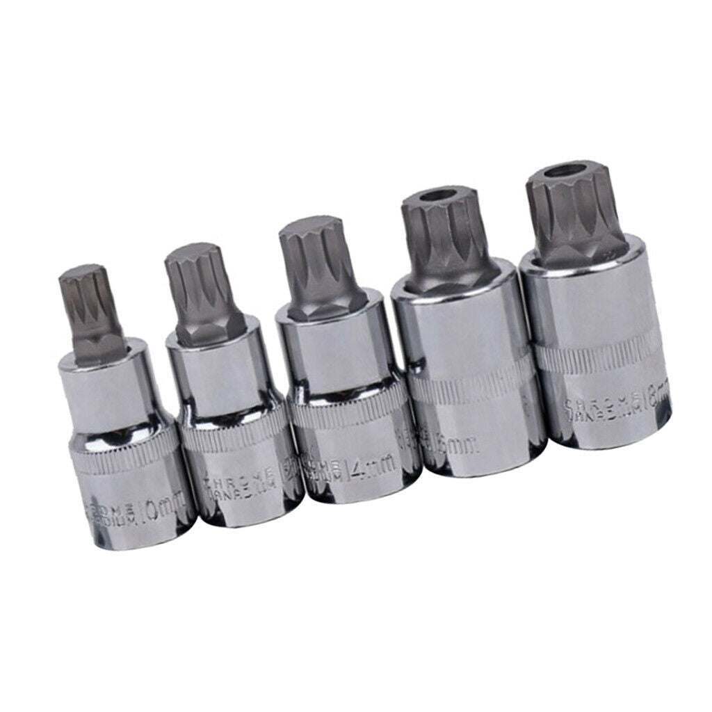 5 pcs 1/2" Socket Adapter 55mm Length Drill Bits Accs Set CHROME VANADIUM