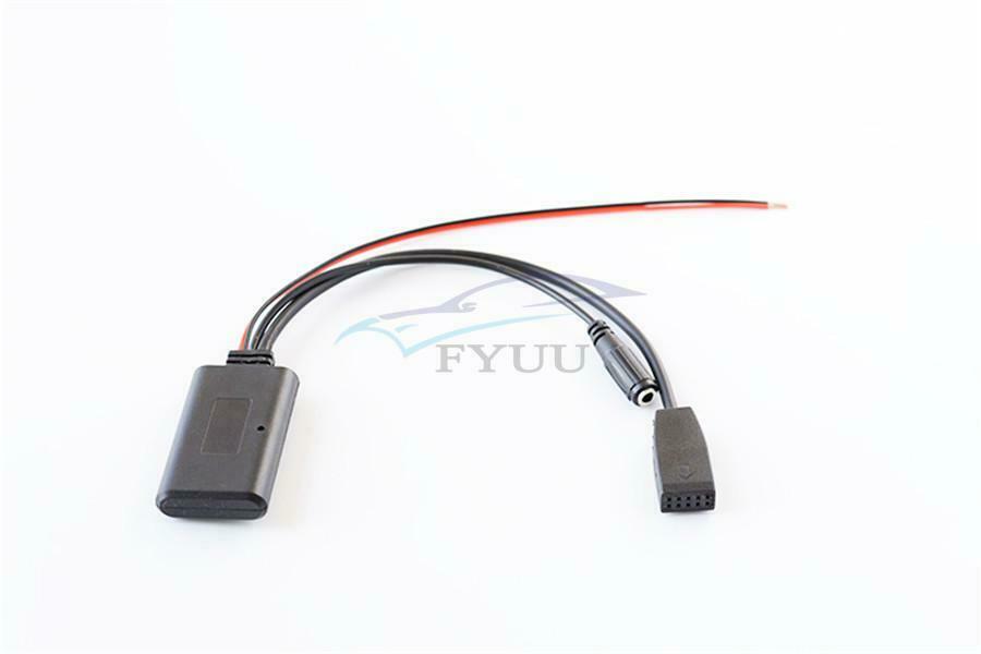 Car 10-pin Bluetooth 5.0 Audio Cable Auxiliary Adapter + Microphone For BMW E46