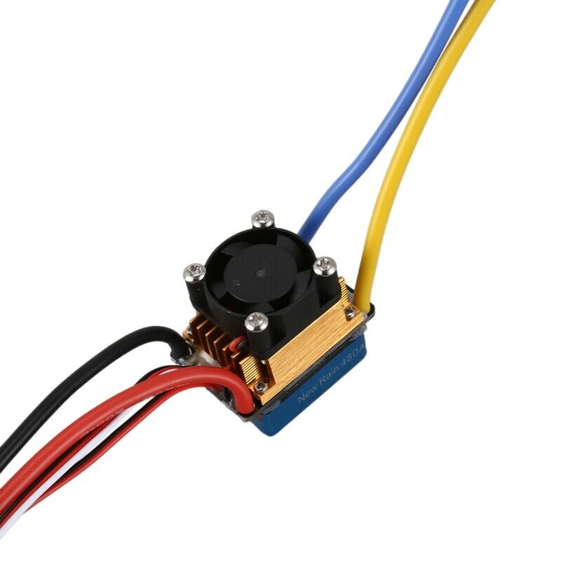 480A Brushed ESC Single Motor with Cooling Fan Waterproof 2-4S 3 Modes 5V/3A BU9