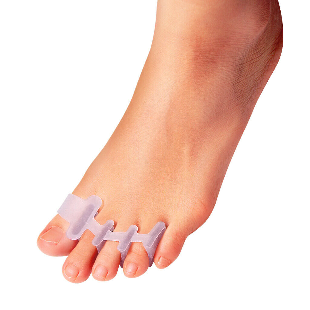 1 Pair Elastic Silicone Gel Toe Hallux Valgus Separators Straighteners White