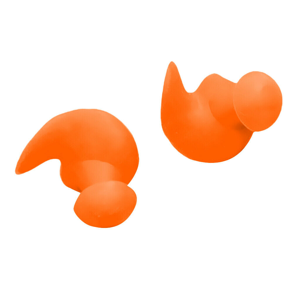 2 Pair Silicone Spiral Swimming Ear Plug Hearing Protector with Case 25mm