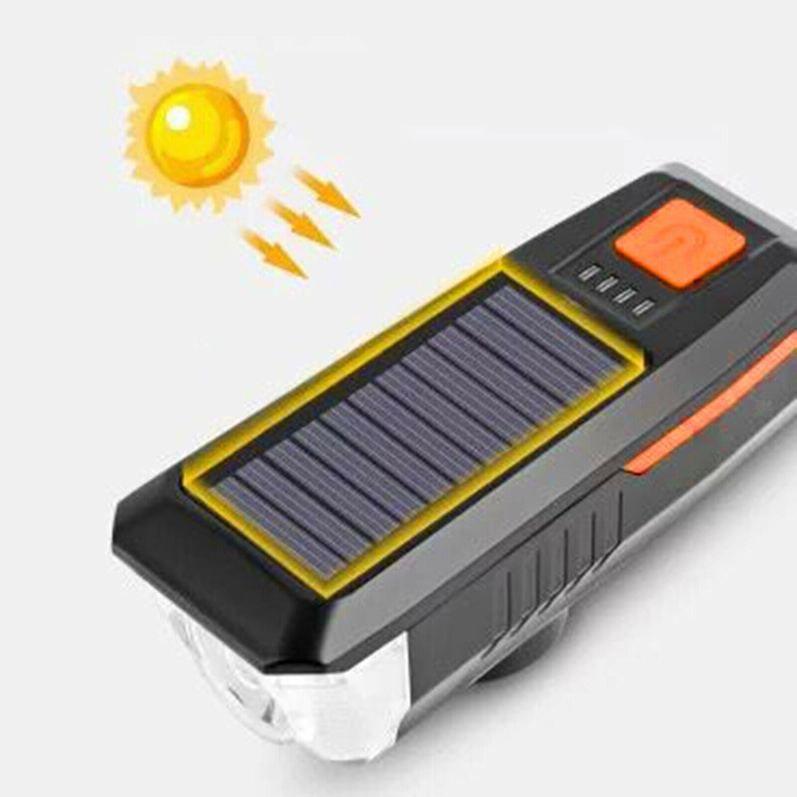 2PCS Bicycle Solar Power/USB Head Light Waterproof Warning Tail Lamp Set