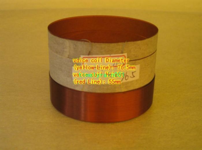 2pcs 76.5mm 8ohm 8Ω KSV speaker bass voice coil kabitong skeleton Round wire
