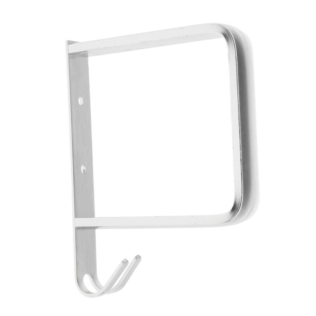 Aluminum Hair Dryer Holder Rack Wall Mounted w/ Hook for Salon Bathroom