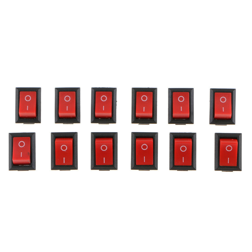 12 Pieces SPST 2PIN ON/OFF Boat Rocker Switch 6A/250V Car Dashboard Truck