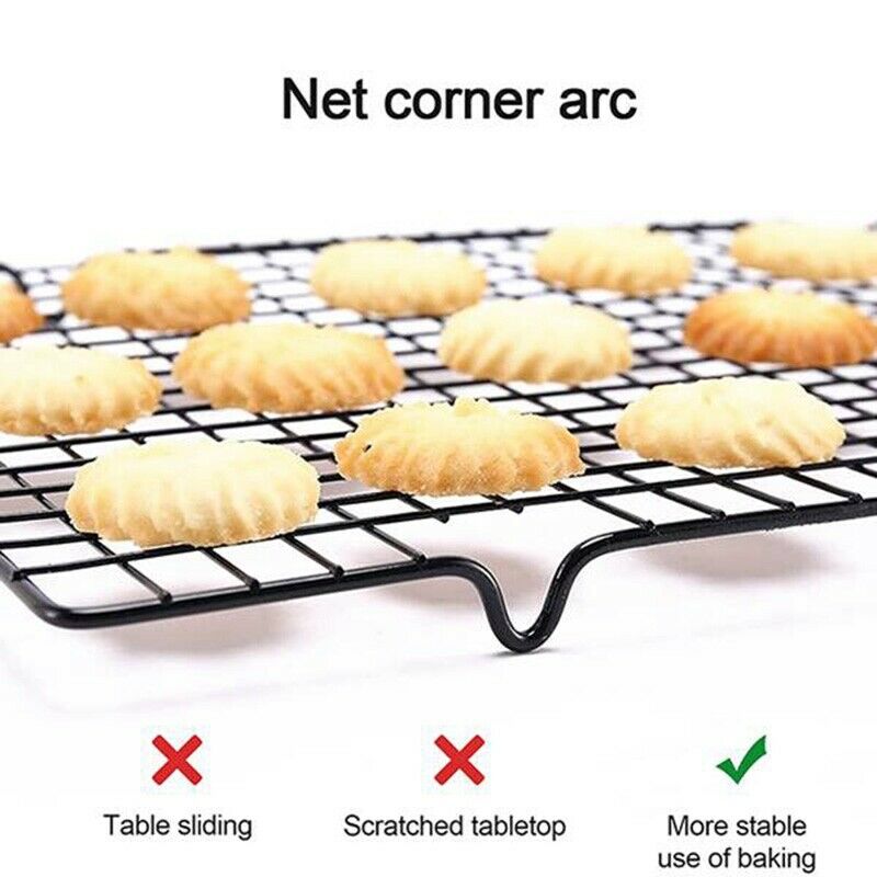 2Pcs Cooling Racks for Baking Non Stick Metal Cake Cooling Wire Roasting RacW3X5