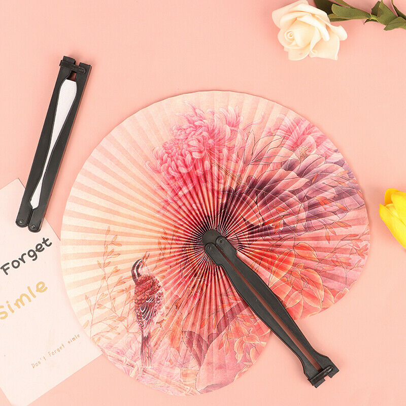5Pcs Chinese Paper Folding Hand Fan Oriental Floral Fancy Fans Random for.l8