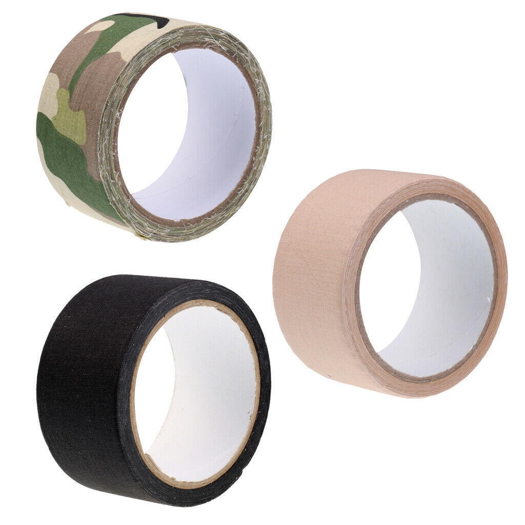 10m X 4.9cm Waterproof Camouflage Tape Fabric Hunting Tapes Accessories, 3 Rolls