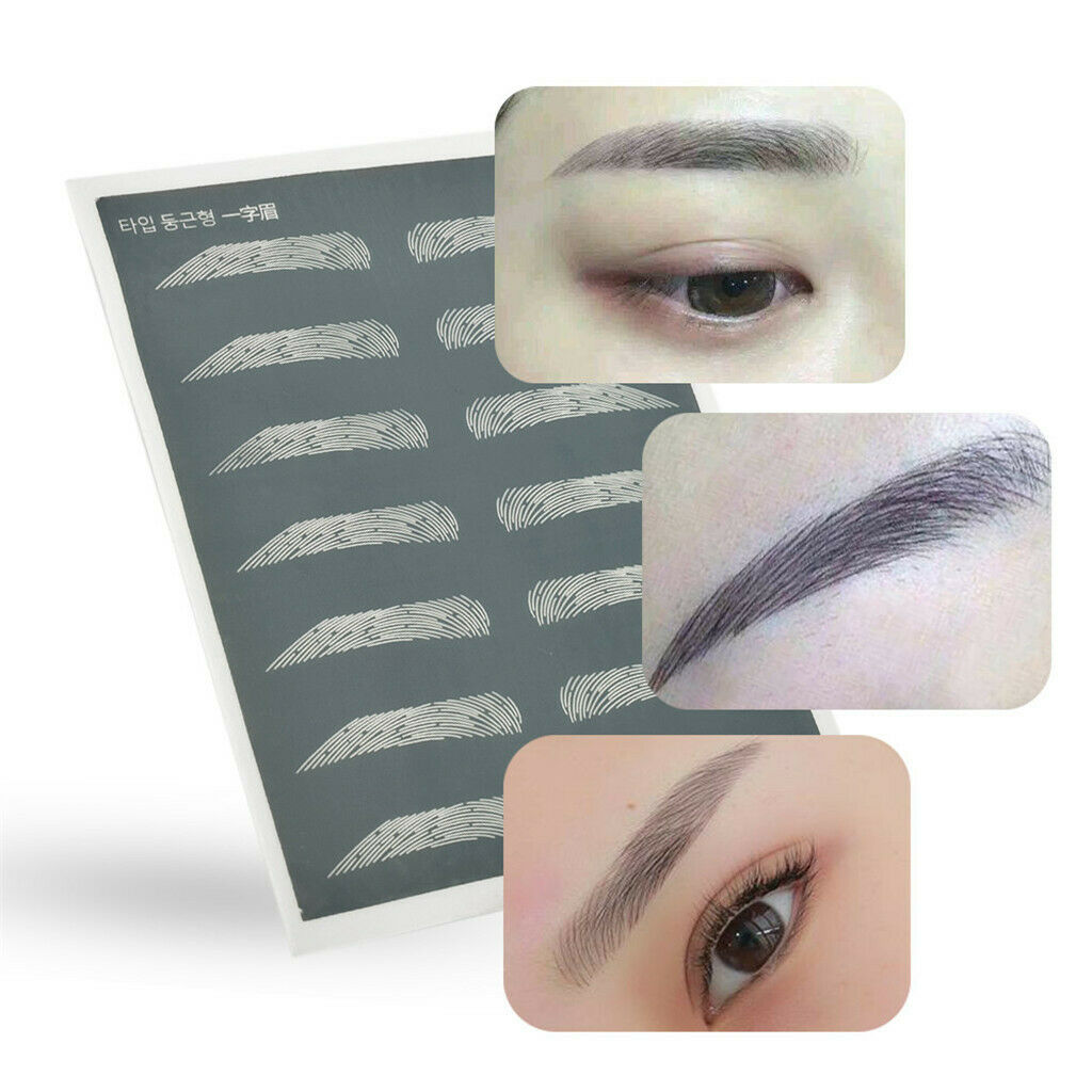 7 Pairs Eyebrow Tattoo Practice Train Skin Eye Brow Silicone Makeup Tool D