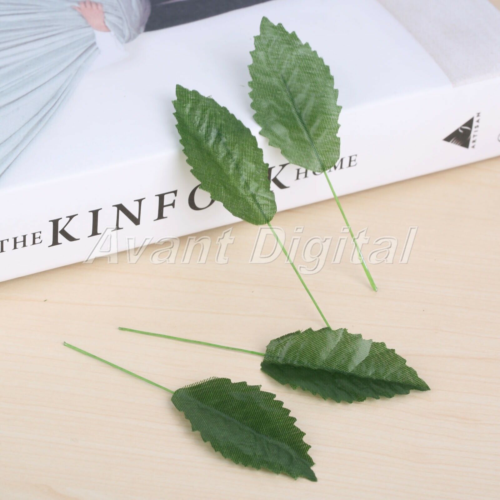 Decoration Artificial Flowers Silk Leaf Christmas DIY Crafts Floral Leaves 50Pcs