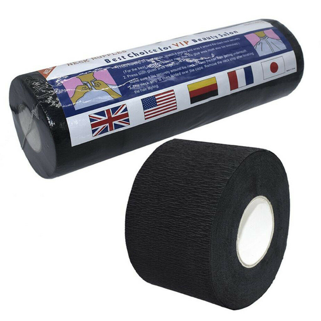 5x Neck Roll Paper Pro Neck Covering Haircut Collar Salon Accessory black
