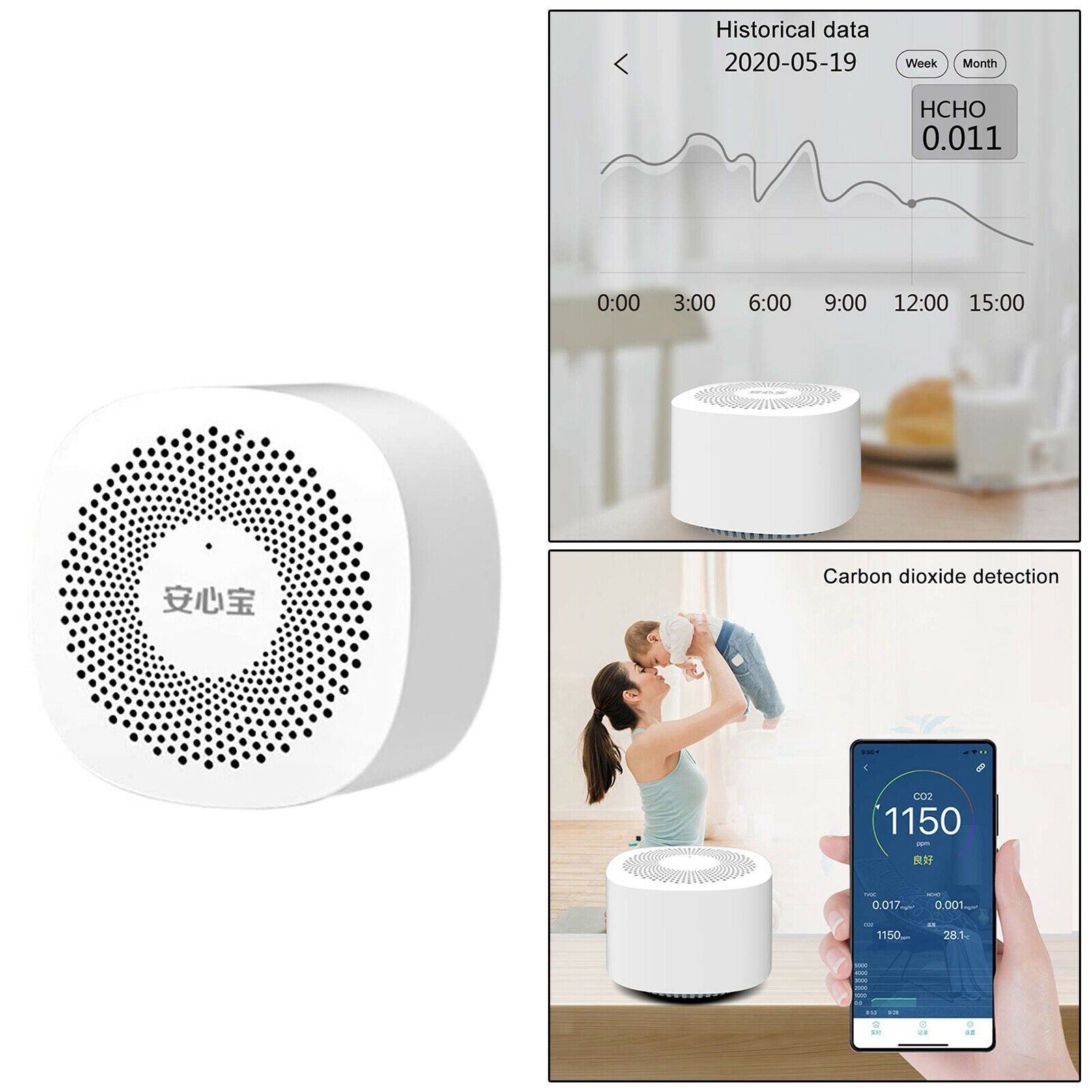 Professional Smart Air Quality Monitor Tester Formaldehyde CO2 Detector