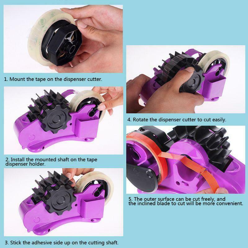 Semi-Auto Tape Dispenser With 35mm Fixed Length Tape Cutter Desktop Office Home