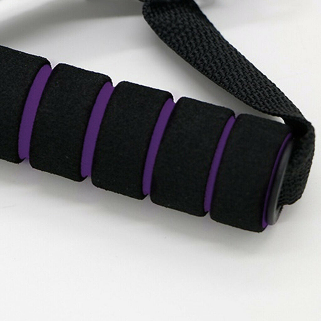 Resistance Bands Handle with Strong Nylon Strap black and  purple