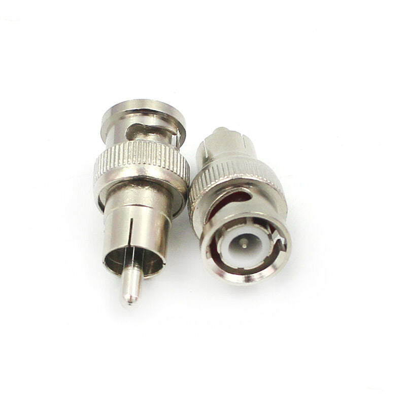 2x RCA Male AV to BNC Male For CCTV VCR Camera Monitor Cable Connector Adapter