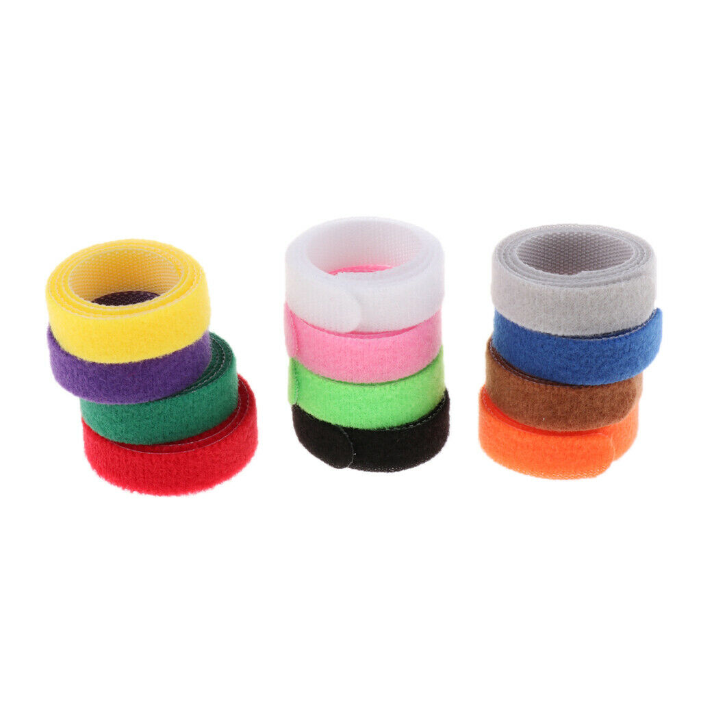 24x Adjustable Reusable Puppy Identification ID Collars Pet Bands 12 Colors