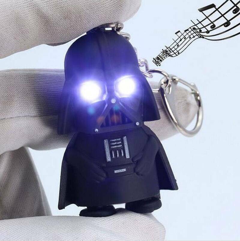 1x Keyring With Sound Light Up LED Wars Darth Vader Keychain Gift Christmas new~