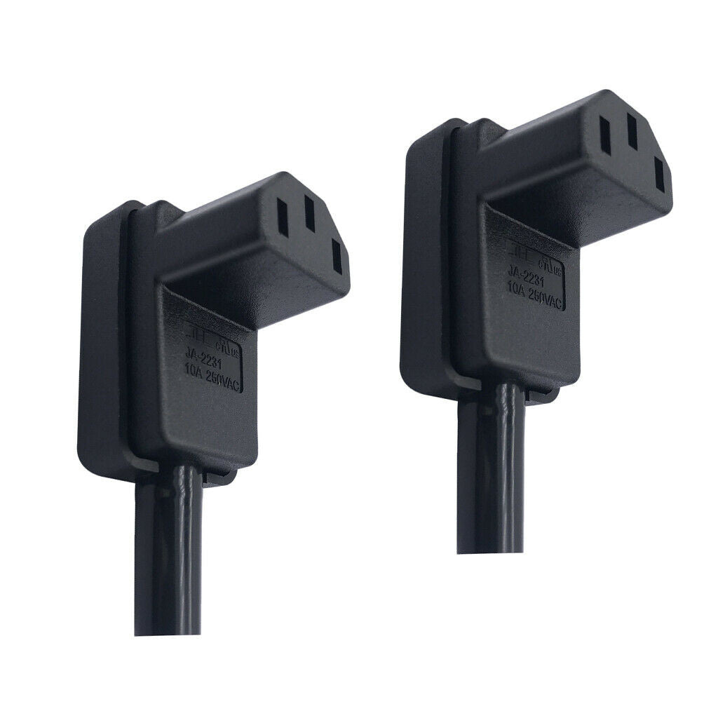 2 Pieces C13 Power Plug 90 Degree IEC 320 C13 Female Plug Power Wire Adapter