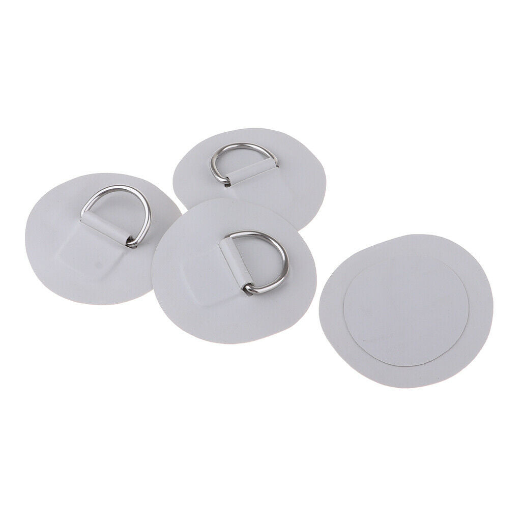 4 Pieces Stainless Steel D-ring Patch for Inflatable Boat Dinghy Kayak 7cm
