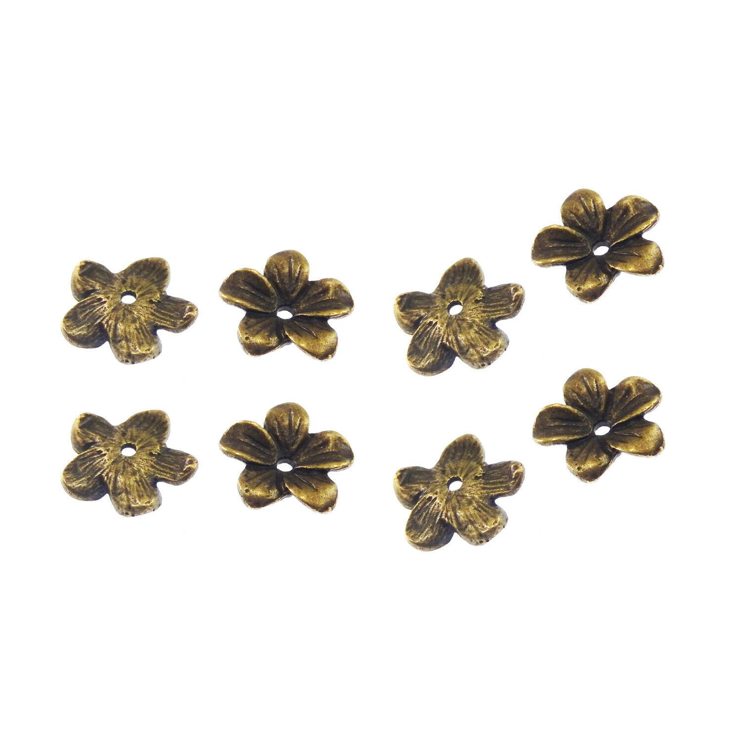 20pcs/pack Antiqued Bronze Alloy Plum Blossom Flower Beads Jewelry Making Charms