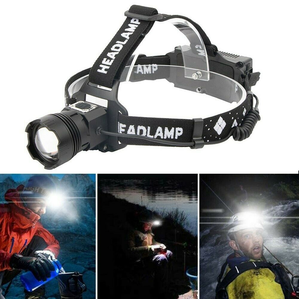 LED Headlamp Headlight Zoomable Sensor Head Torch Outdoor Night Fishing Hiking