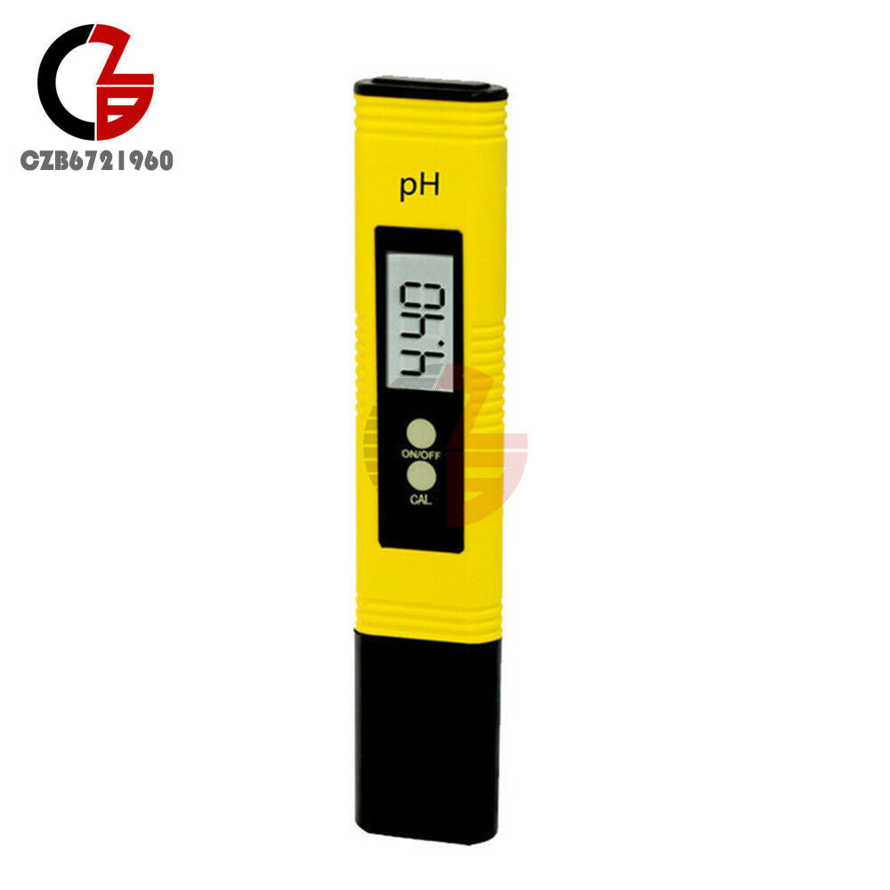 5Pcs 2-Buttons Digital LCD PH Meter Pocket Tester Pen Monitor Aquarium Pool Wine