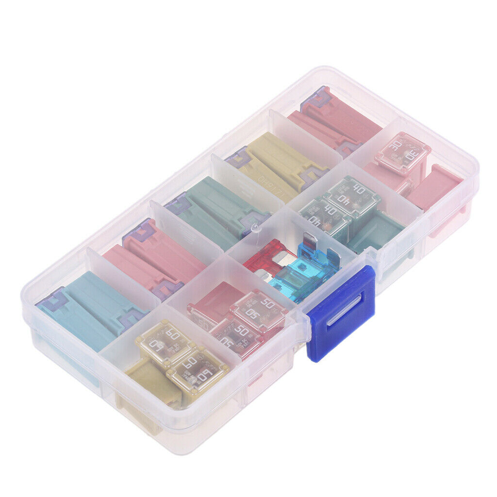 27 Pieces 20A 30A 40A 50A 60A Mini Blade Fuse Assortment Kits for Car Truck